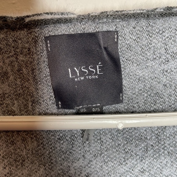 Lysse Tribeca Sweater Poncho wrap hoodie in Frost Plaid generous one size topper - Picture 2 of 8